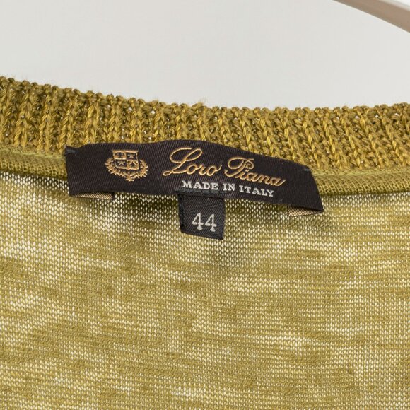 Loro Piana Green Linen Short-Sleeve T-Shirt - Picture 6 of 8